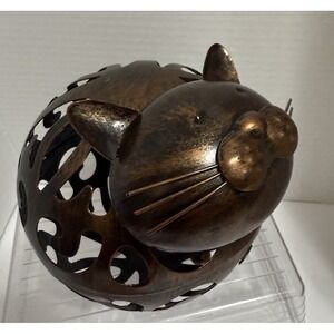 True Whiskers Cat Cork Holder Stainless Steel Rustic Finish Holds 40 Corks, NEW